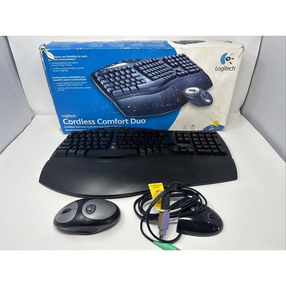 Logitech Cordless Comfort Duo Split Key Keyboard And Mouse